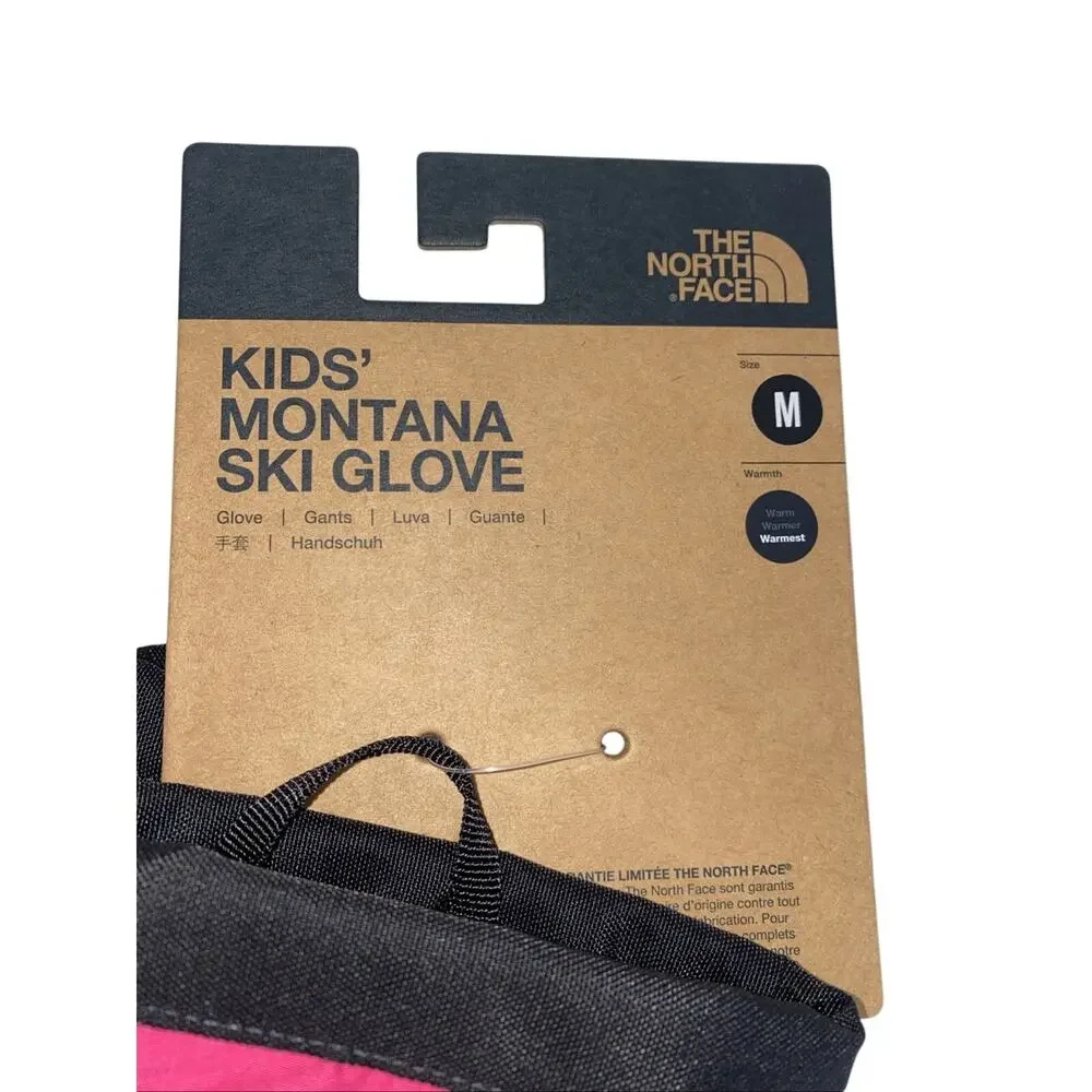 The North Face Kids Montana Ski Glove Mr Pink Sz Medium NWT Warmest Dryvent Etip